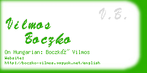 vilmos boczko business card